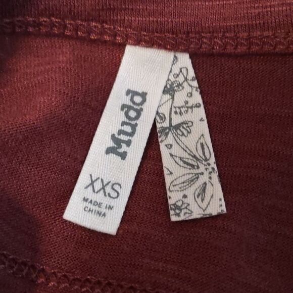 Mudd Women's XXS burnt rust long sleeve pullover shirt lace up sides accent - Picture 5 of 7